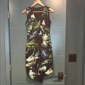 Oasis Tropical Floral Sheath Dress V-Neck Sleeveless